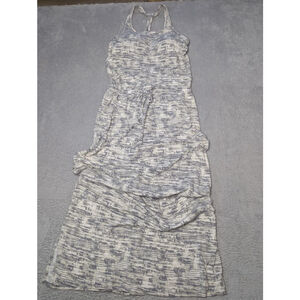 Women's Athleta Gray White Striped Maxi Tank Top Dress S